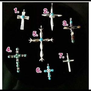 100% Silver Cross Pendants/Necklace-Genuine Gems